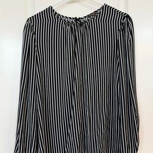 Black and White Striped Women's Top